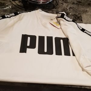 Never worn black and white puma tshirt